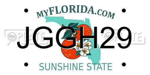 JGGH29 Florida License Plate