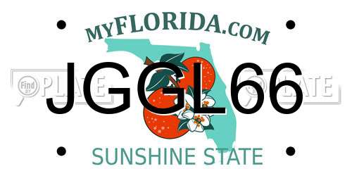 JGGL66 Florida License Plate