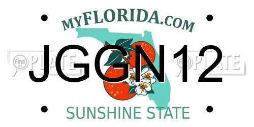 JGGN12 Florida License Plate
