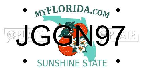 JGGN97 Florida License Plate