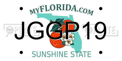 JGGP19 Florida License Plate