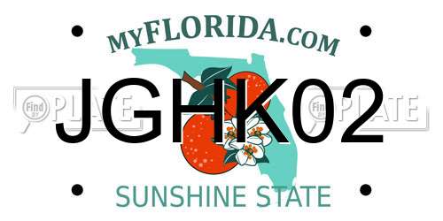 JGHK02 Florida License Plate