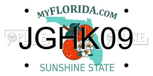 JGHK09 Florida License Plate
