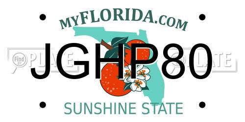 JGHP80 Florida License Plate