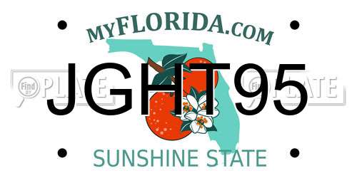 JGHT95 Florida License Plate