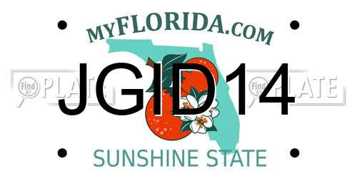JGID14 Florida License Plate