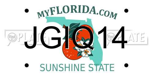 JGIQ14 Florida License Plate