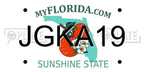 JGKA19 Florida License Plate