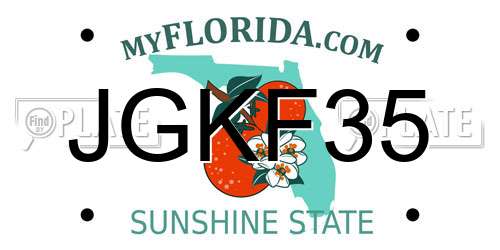 JGKF35 Florida License Plate