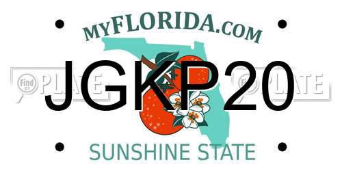 JGKP20 Florida License Plate