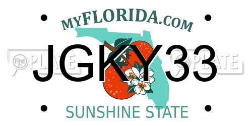 JGKY33 Florida License Plate