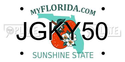 JGKY50 Florida License Plate