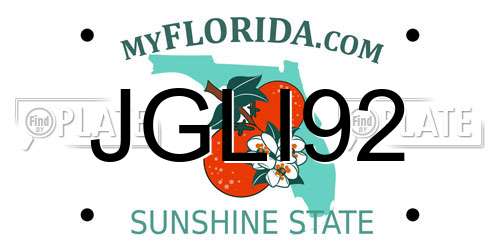 JGLI92 Florida License Plate