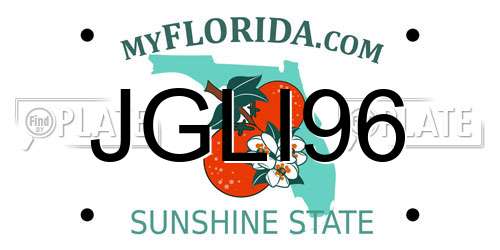 JGLI96 Florida License Plate
