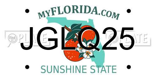 JGLQ25 Florida License Plate