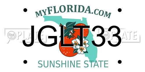 JGLT33 Florida License Plate