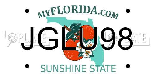 JGLU98 Florida License Plate