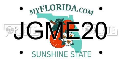 JGME20 Florida License Plate