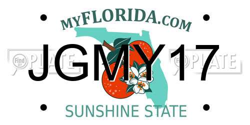 JGMY17 Florida License Plate