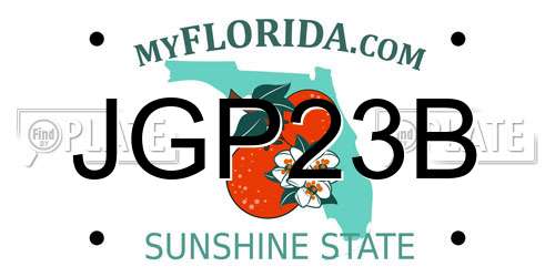 JGP23B Florida License Plate