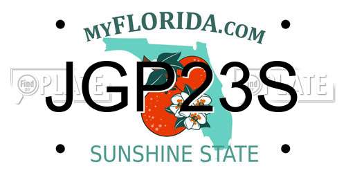 JGP23S Florida License Plate