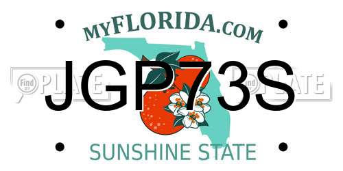 JGP73S Florida License Plate
