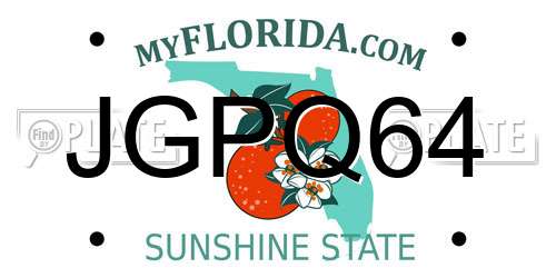 JGPQ64 Florida License Plate