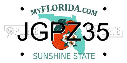 JGPZ35 Florida License Plate