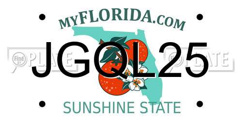 JGQL25 Florida License Plate