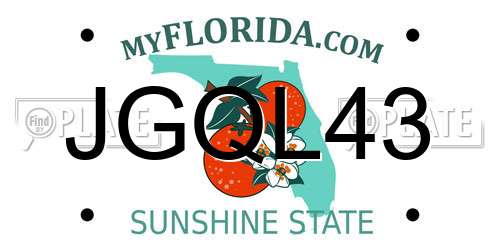 JGQL43 Florida License Plate