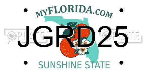 JGRD25 Florida License Plate
