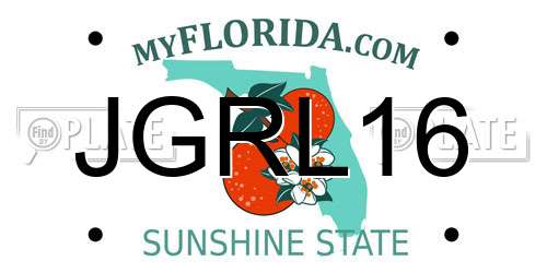 JGRL16 Florida License Plate