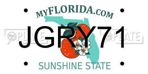 JGRY71 Florida License Plate