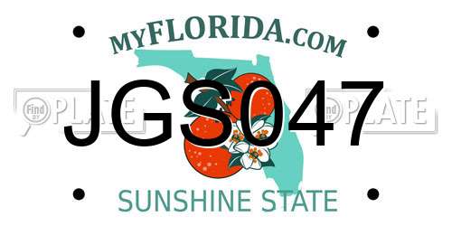 JGS047 Florida License Plate