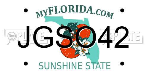 JGSO42 Florida License Plate