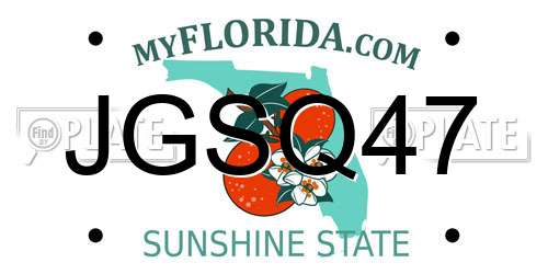 JGSQ47 Florida License Plate