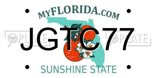 JGTC77 Florida License Plate