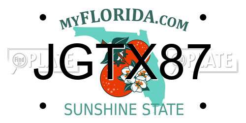 JGTX87 Florida License Plate