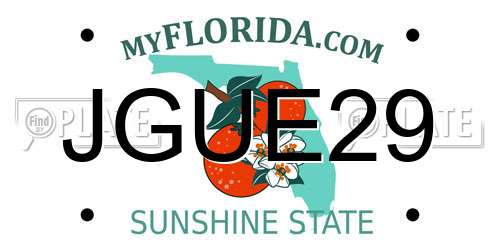 JGUE29 Florida License Plate