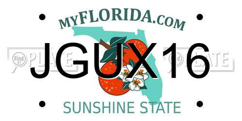 JGUX16 Florida License Plate