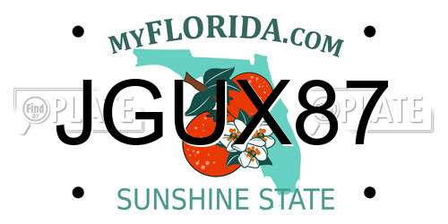 JGUX87 Florida License Plate