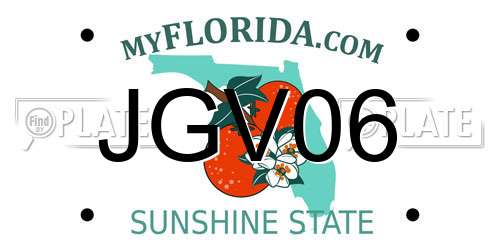JGV06 Florida License Plate