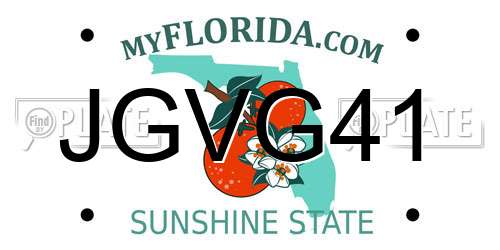 JGVG41 Florida License Plate