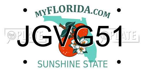 JGVG51 Florida License Plate