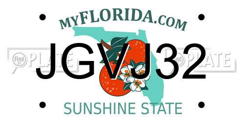 JGVJ32 Florida License Plate