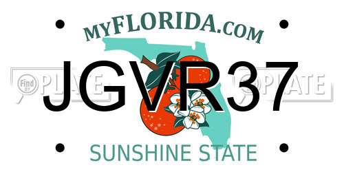 JGVR37 Florida License Plate