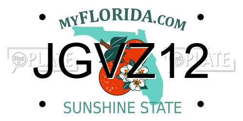 JGVZ12 Florida License Plate
