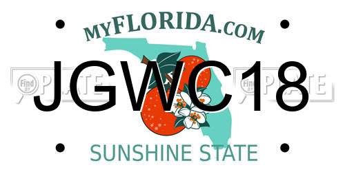 JGWC18 Florida License Plate