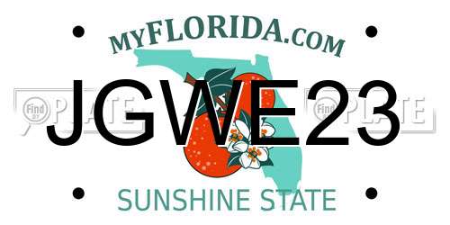 JGWE23 Florida License Plate