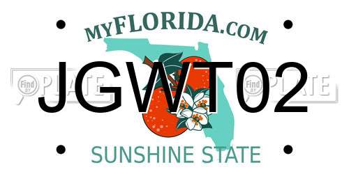 JGWT02 Florida License Plate